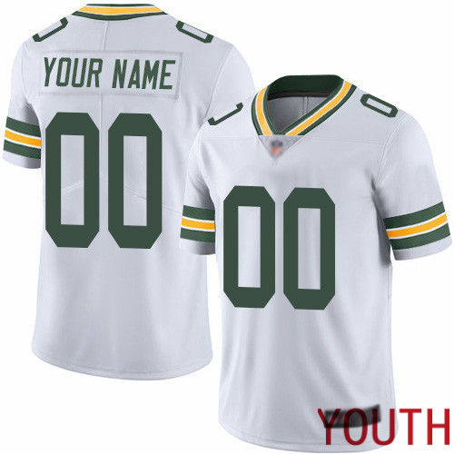 Limited White Youth Road Jersey NFL Customized Football Green Bay Packers Vapor Untouchable
